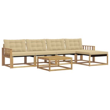 Vidaxl Zunanja garnitura za sedenje 6 szt. Bela in bež 79 x 79 x 37 cm