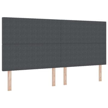 Vidaxl LED glava postelje Temno siva 200 cm Žametna tkanina