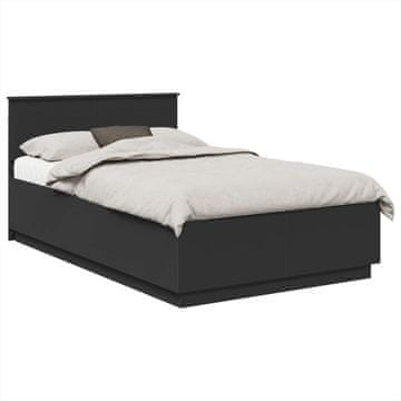 Vidaxl Konstrukcija postelje Črna 135 x 190 cm Inženirski les