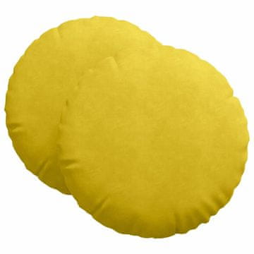 Vidaxl Sedežne blazine 2 szt. Rumena Ø60 x 21 cm Žamet