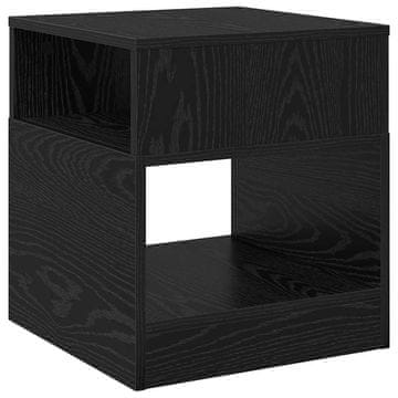 Vidaxl Stranska miza Črna Orehovina 40,5 x 40 x 45 cm Konstruiran les