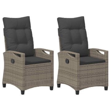 Vidaxl Vrtni Stol 2 szt. Siva in temno siva 56 x 60 x 112 cm