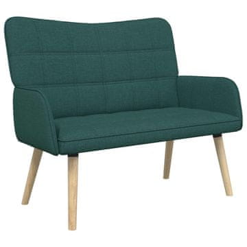 Vidaxl Kavč za 2 osebi Temno zelena 115 x 61 x 87 cm Blago
