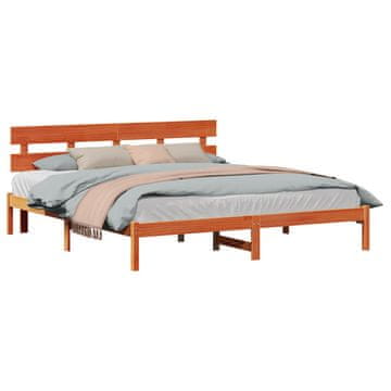 Vidaxl Konstrukcija postelje Rjava 180 x 200 cm Trden borov les
