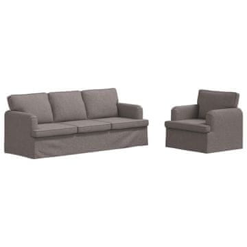 Vidaxl Kavčna garnitura 2 szt. Taupe 201 x 80 x 85 cm blago
