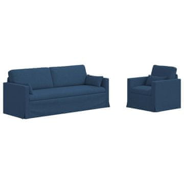 Vidaxl Kavčna garnitura 2 szt. Modra 198 x 78 x 80 cm blago