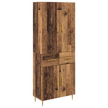 Vidaxl Visok predalnik Star les 69,5 x 34 x 180 cm Konstruiran les