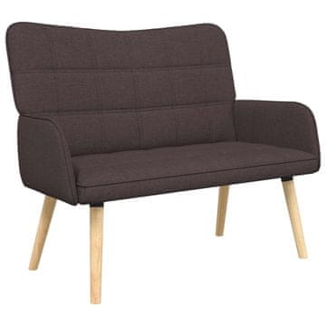 Vidaxl Kavč za 2 osebi Temno rjava 115 x 61 x 87 cm Blago