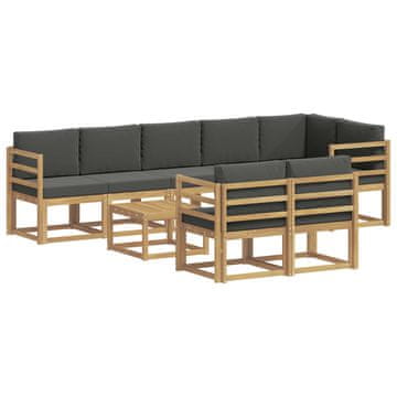 Vidaxl Zunanja garnitura za sedenje 9 szt. Bela in antracit Poliester