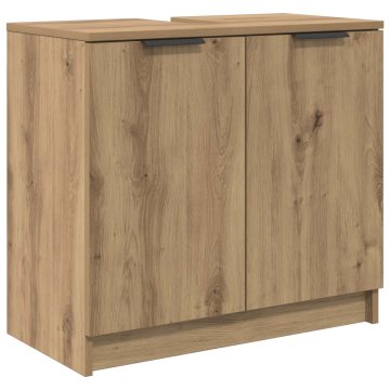 Vidaxl Kopalniška omarica Umetni hrast 64,5 x 33,5 x 59 cm