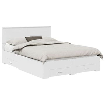 Vidaxl Konstrukcija postelje Bela 140 x 190 cm Konstruiran les