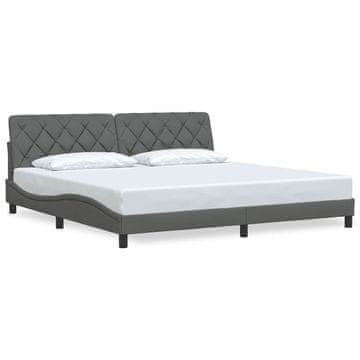 Vidaxl Posteljni okvir brez vzmetnice temno siv 200x200 cm blago