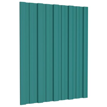 Vidaxl Strešni panel 12 szt. Zelena 60 x 45 cm Pocinkano jeklo