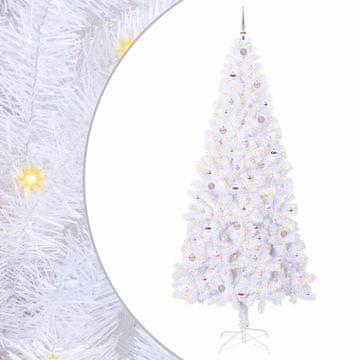Vidaxl Umestno božično drevo med 300 LED Bela 240 cm PVC in jeklo