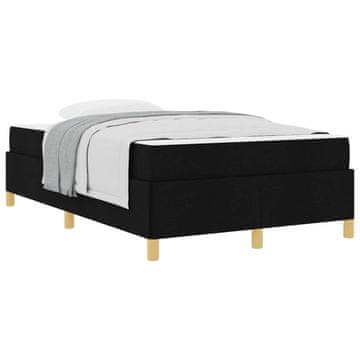 Vidaxl Konstrukcija postelje z vzmetnico Črna 120 x 190 cm blago