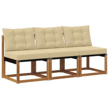 Vidaxl 3 Kos Zunanja srednja sofa