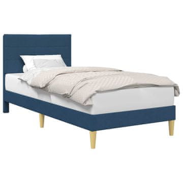 Vidaxl Konstrukcija postelje z vzglavjem Modra 100 x 200 cm Blago
