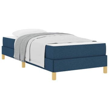 Vidaxl Postelja z vzmetnico z vzmetnico Modra 90 x 190 cm blago
