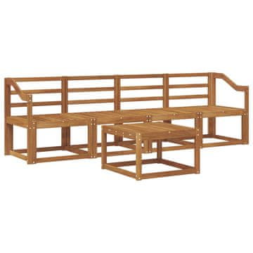 Vidaxl Zunanja garnitura za sedenje 5 szt. Naravna