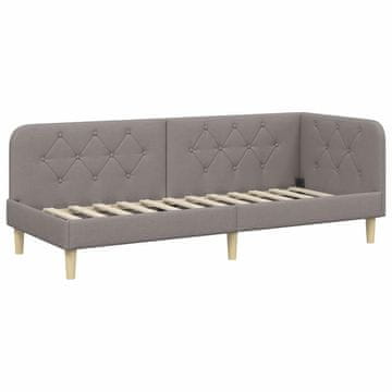 Vidaxl Kotna postelja Taupe 80 x 200 cm blago