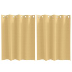Vidaxl Zavese za zatemnitev z obroči 2 szt. Bež 140 x 140 cm Poliester