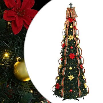 Vidaxl Umestno božično drevo med 200 LED z stojalom Zelena 215 cm PVC