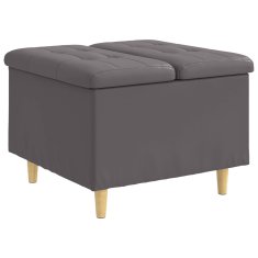 Vidaxl Ottoman s shranjevanjem Siva 60 x 60 x 45 cm Umetna koža