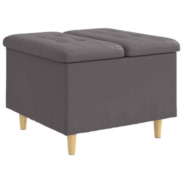 Vidaxl Ottoman s shranjevanjem Siva 60 x 60 x 45 cm Umetna koža
