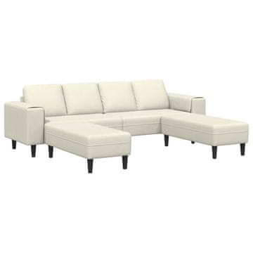 Vidaxl Dnevna soba kavč 3 szt. krema 250 x 188 x 76 cm