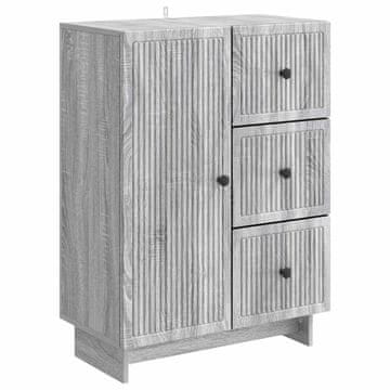 Vidaxl Strani šal Siva Sonoma 66 x 34,5 x 90 cm Inženirski les