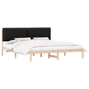 Vidaxl Posteljni okvir z oblazinjenim vzglavjem Črna 200 x 200 cm