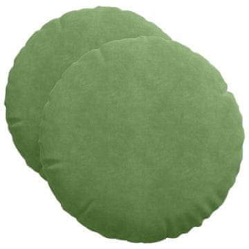 Vidaxl Sedežne blazine 2 szt. Svetlo zelena Ø50 x 19 cm Žamet