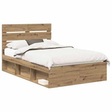 Vidaxl Konstrukcija postelje Oreh 120 x 200 cm Masivno borovo les