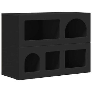 Vidaxl Strani šal Črna 80,5 x 35 x 59 cm Konstruiran les