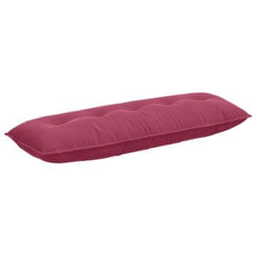 Vidaxl Poglavni vzglavnik Vinorodna rdeča 140 x 50 cm Žametna tkanina