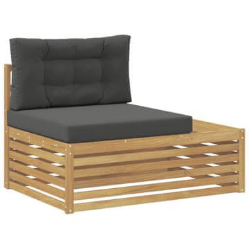 Vidaxl Zunanji končni kavč Bela 115 x 83 x 73 cm Masiven les akacije