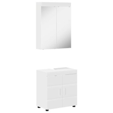 Vidaxl Komplet pohištva za kopalnico TULUM 2 kos Bela 60 x 34 x 63 cm