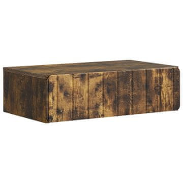 Vidaxl Stenska stranska miza Dimljen hrast 59 x 34,5 x 17 cm