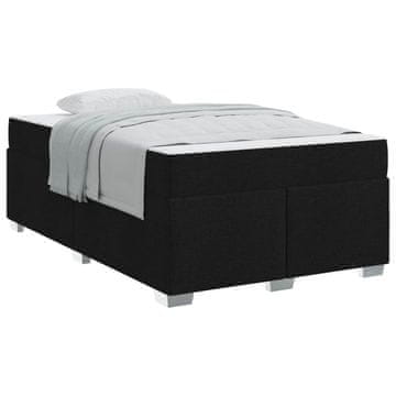 Vidaxl Konstrukcija postelje z vzmetnico Črna 120 x 190 cm blago