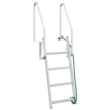 Vidaxl 4-stopnična dok ladja srebrna 58 x 77 x 166 cm Aluminij