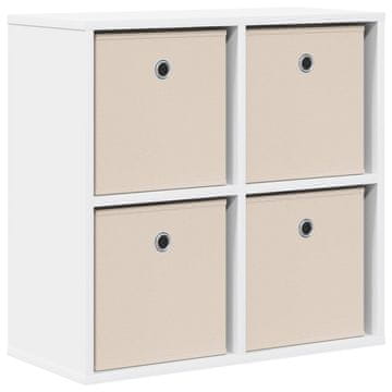 Vidaxl Strani šal s predalom Bela 59,5 x 27 x 57 cm