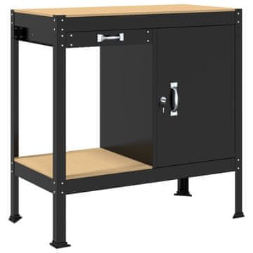 Vidaxl Delovna miza Črna 90 x 49 x 91 cm Konstrukcijsko les in kovina