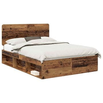Vidaxl Konstrukcija postelje Star les 140 x 190 cm Masivno borovo les