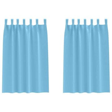 Vidaxl Zavese za zatemnitev z obroči 2 szt. Sveta modra 175 x 140 cm