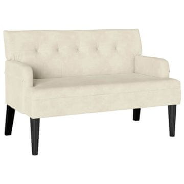 Vidaxl Chesterfield klop krema 112 x 65,5 x 75 cm Žamet