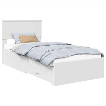 Vidaxl Konstrukcija postelje Bela 90 x 190 cm Konstruiran les
