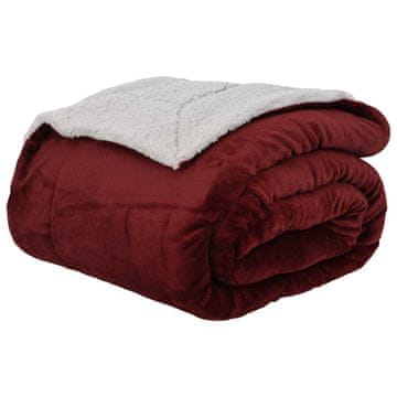 Vidaxl Odeja Bordeaux rdeča 220 x 240 cm Flis
