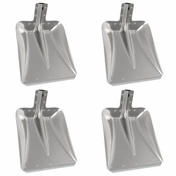 Vidaxl Glava lopate 4 szt. srebrna 45 x 38 cm Aluminij