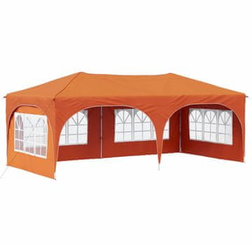 Vidaxl Zložljivi šotor za zabave 574 x 289 x 245 cm Oranžna