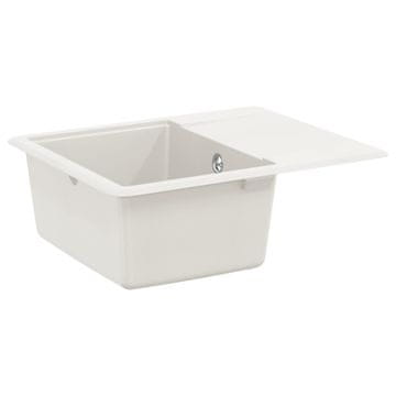 Vidaxl Umivalnica Bela 560 x 460 mm 80% Kvarc in 20% Smola